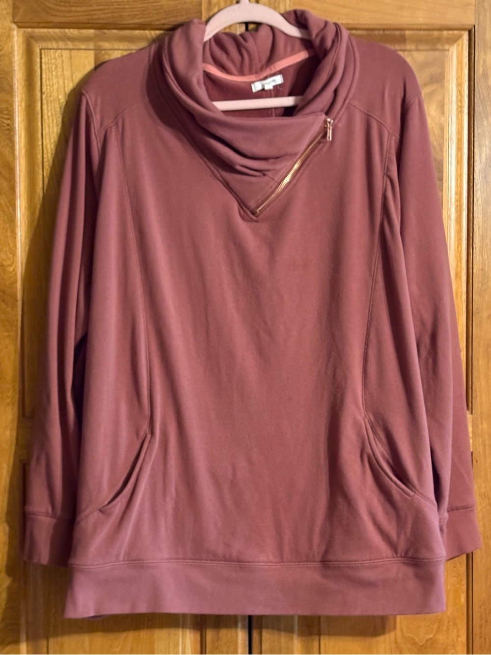 Maurice’s Women’s Funnel Neck Fleece Pullover Dusty Rose 2X